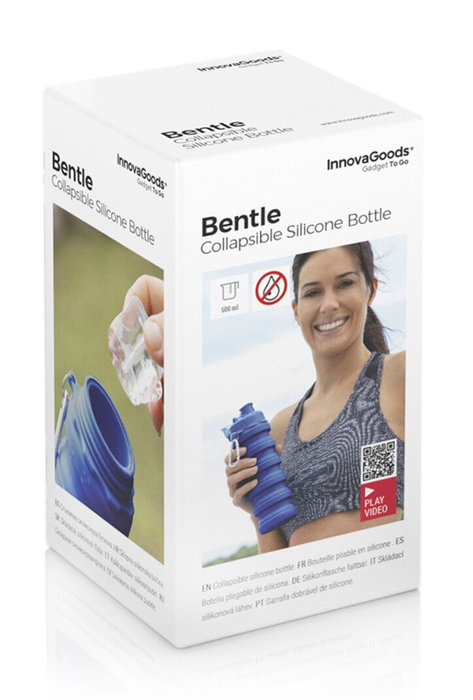 Inde Botella Plegable De Silicona Bentle 6 cm (ancho) x 13.5 cm (alto) x 6 cm (largo) (12 Unidades)