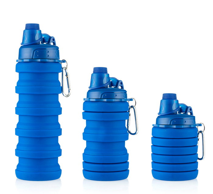 Inde Botella Plegable De Silicona Bentle 6 cm (ancho) x 13.5 cm (alto) x 6 cm (largo) (12 Unidades)