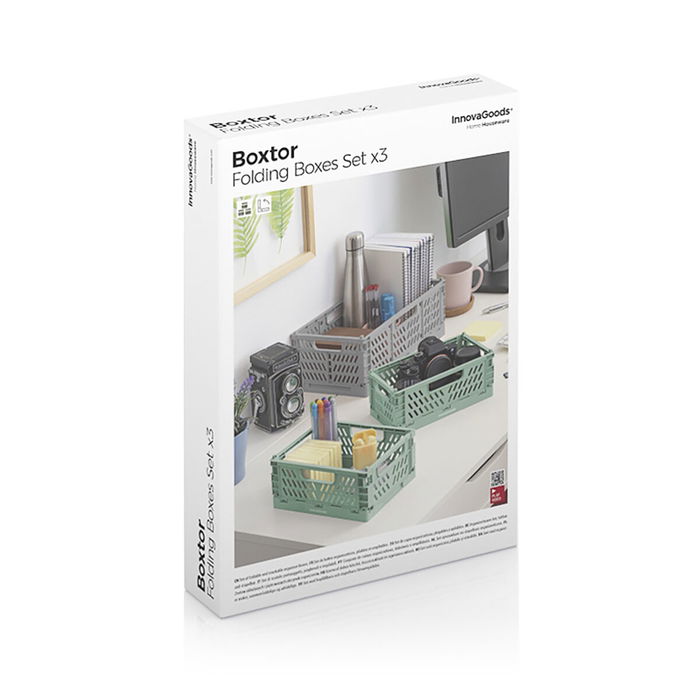 Set de 3 Cajas Organizadoras Plegables y Apilables Boxtor InnovaGoods