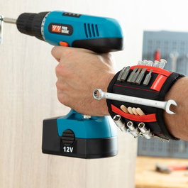 Innovagoods Wristool Muñequera Magnética para Bricolaje y Costura con 15 Imanes Ajustable