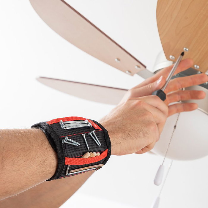 Innovagoods Wristool Muñequera Magnética para Bricolaje y Costura con 15 Imanes Ajustable