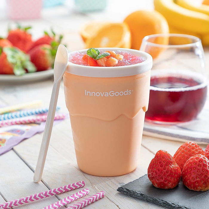 Vaso para Hacer Helados y Granizados con Recetas Frulsh InnovaGoods Vaso para Hacer Helados y Granizados con Recetas Frulsh InnovaGoods