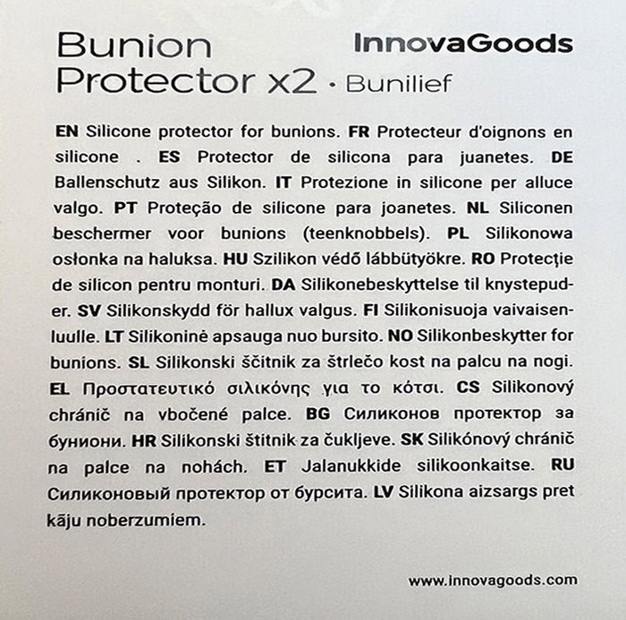 Corrector Protector de Silicona para Juanetes Bunilief InnovaGoods 2 Unidades
