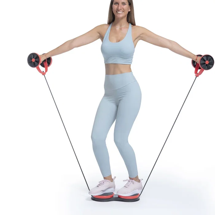 Rodillo Abdominal con Discos Giratorios, Bandas Elásticas y Guía de Ejercicios Twabanarm InnovaGoods
