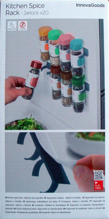 Innovagoods Organizador de especias Jarlock adhesivo y divisible para 20 botes