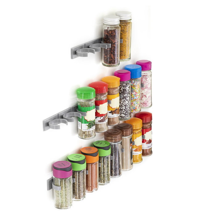 Innovagoods Organizador de especias Jarlock adhesivo y divisible para 20 botes