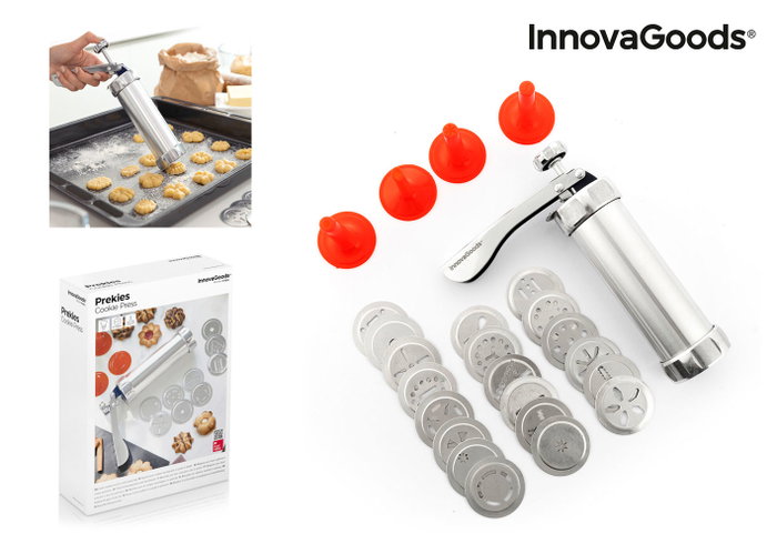 Innovagoods Máquina para hacer galletas y manga pastelera 2 en 1 Prekies