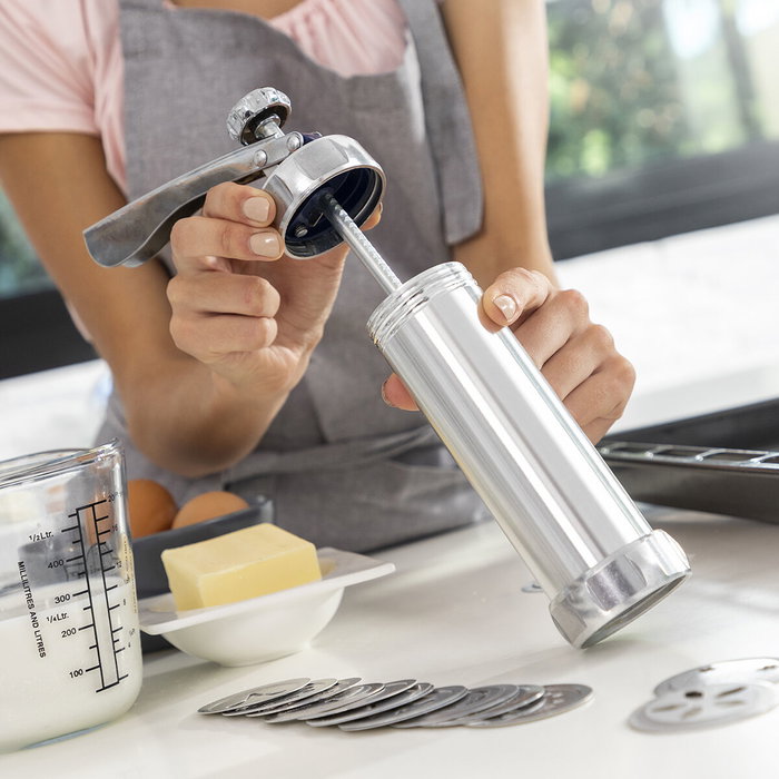 Innovagoods Máquina para hacer galletas y manga pastelera 2 en 1 Prekies
