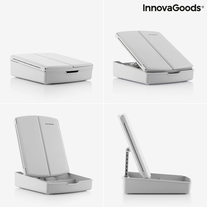 InnovaGoods Espejo LED Plegable con Organizador de Maquillaje 3 en 1 Panomir Blanco (Reacondicionado A)