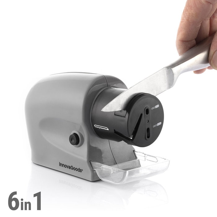 Innovagoods Afilador Eléctrico Multiusos 6 en 1 eSharp para Cuchillos, Tijeras y Herramientas