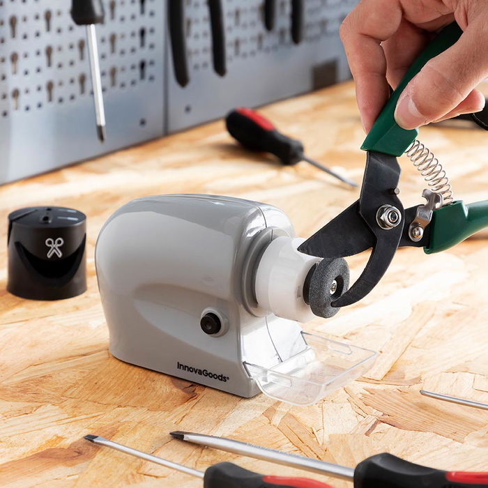 Innovagoods V0103410 Afilador Eléctrico Multiusos 6 en 1 eSharp para Cuchillos, Tijeras y Herramientas a Pilas