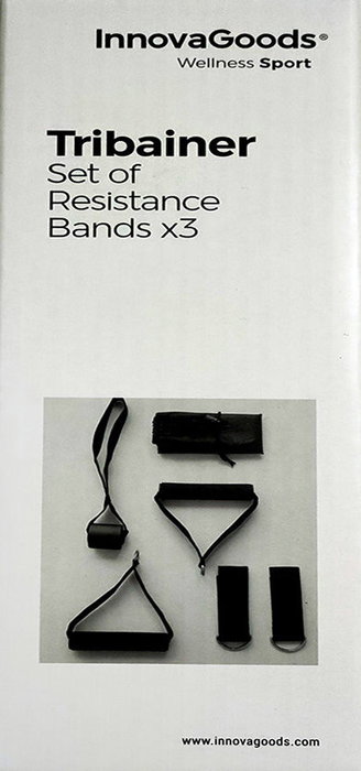 Set de Bandas de Resistencia con Accesorios y Guía de Ejercicios Tribainer InnovaGoods 3 Unidades Set de Bandas de Resistencia con Accesorios y Guía de Ejercicios Tribainer InnovaGoods 3 Unidades