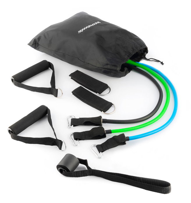 Set de Bandas de Resistencia con Accesorios y Guía de Ejercicios Tribainer InnovaGoods 3 Unidades Set de Bandas de Resistencia con Accesorios y Guía de Ejercicios Tribainer InnovaGoods 3 Unidades