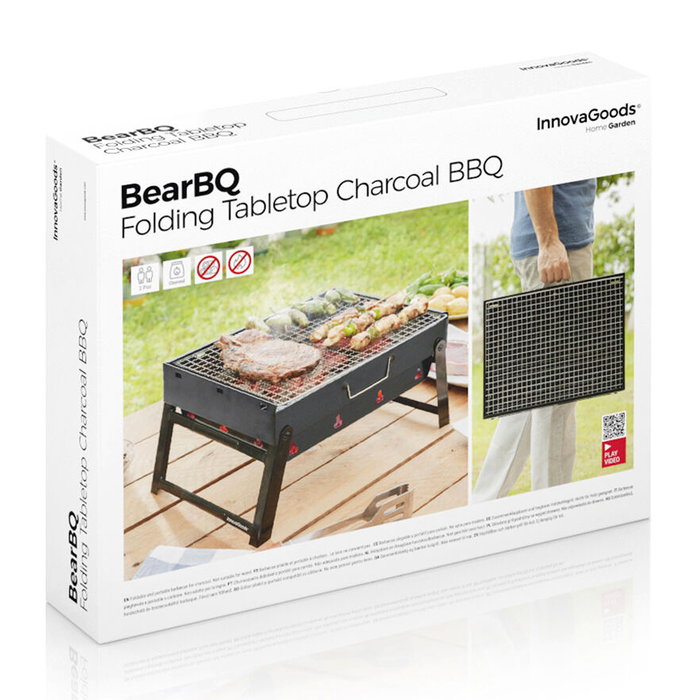 Bearb Barbacoa Portátil Plegable de Carbón 27 cm Ancho x 35 cm Largo x 6 cm Alto, 8.45 kg (5 Unidades)
