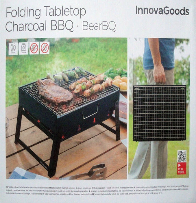 Bearb Barbacoa Portátil Plegable de Carbón 27 cm Ancho x 35 cm Largo x 6 cm Alto, 8.45 kg (5 Unidades)