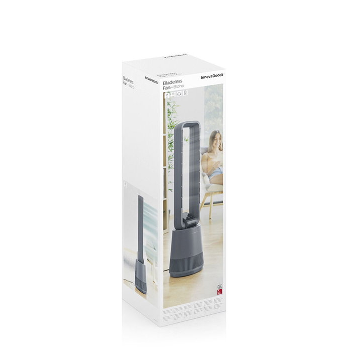 InnovaGoods Bloho Ventilador sin Aspas con Filtro Purificador y Mando a Distancia Gris InnovaGoods Bloho Ventilador sin Aspas con Filtro Purificador y Mando a Distancia Gris