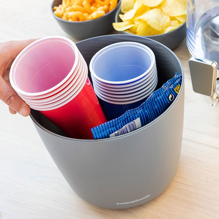 Innovagoods Dispensador de Bebidas Refrigerante Freer 4 L con Doble Compartimento para Hielo y Grifo Antigoteo