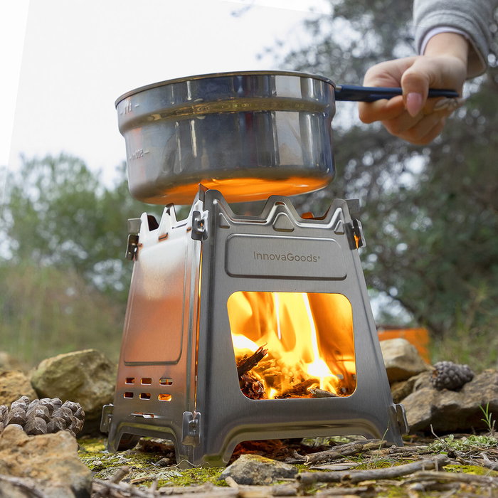 Hornillo de Acero Desmontable para Acampada Flamet InnovaGoods Hornillo de Acero Desmontable para Acampada Flamet InnovaGoods