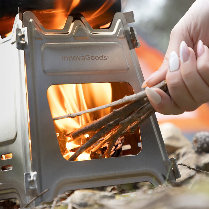 Hornillo de Acero Desmontable para Acampada Flamet InnovaGoods Hornillo de Acero Desmontable para Acampada Flamet InnovaGoods