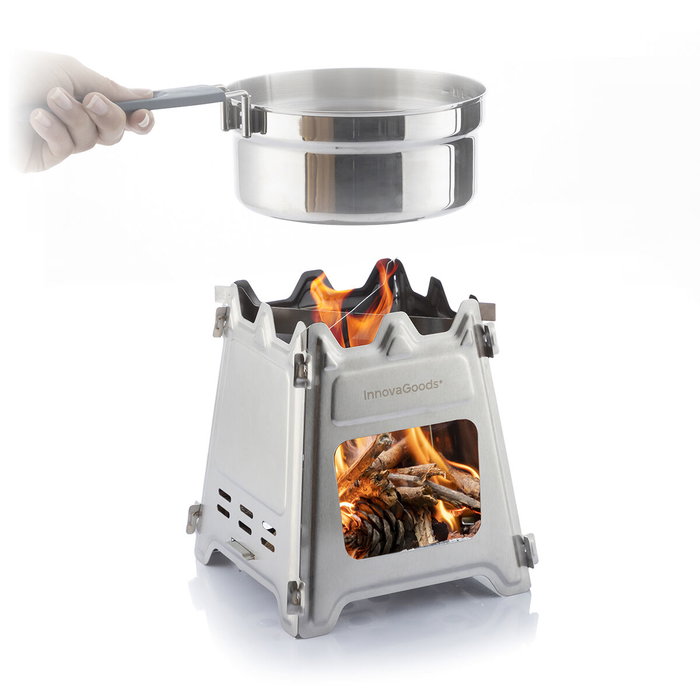 Hornillo de Acero Desmontable para Acampada Flamet InnovaGoods Hornillo de Acero Desmontable para Acampada Flamet InnovaGoods