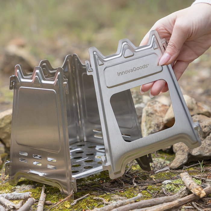 Hornillo de Acero Desmontable para Acampada Flamet InnovaGoods Hornillo de Acero Desmontable para Acampada Flamet InnovaGoods