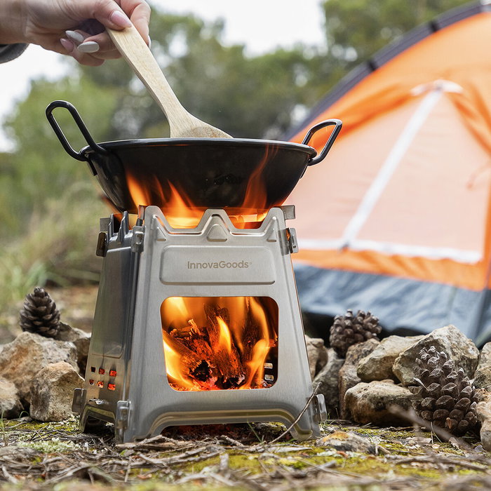Hornillo de Acero Desmontable para Acampada Flamet InnovaGoods Hornillo de Acero Desmontable para Acampada Flamet InnovaGoods