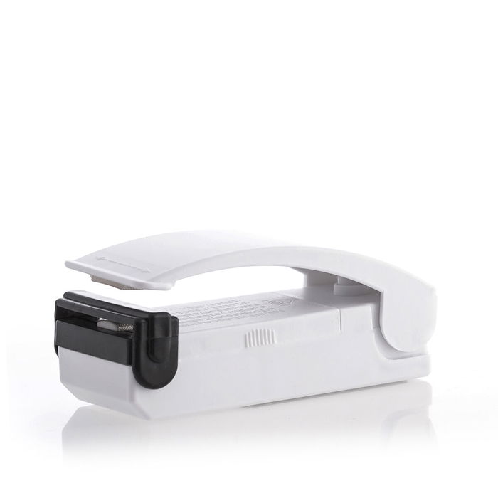 Innovagoods Selladora de Bolsas con Imán para Nevera, Cierre Hermético de Alimentos, Ligera y Portátil, Funciona a Pilas