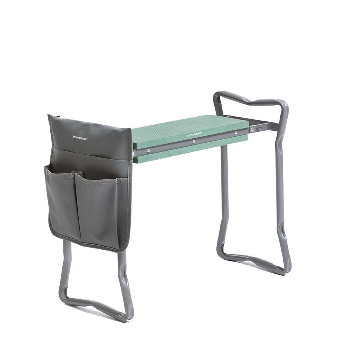 Inde Banco de Jardinería Plegable con Bolsa para Herramientas 58 cm x 27 cm x 12 cm