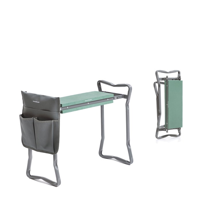 Inde Banco de Jardinería Plegable con Bolsa para Herramientas 58 cm x 27 cm x 12 cm
