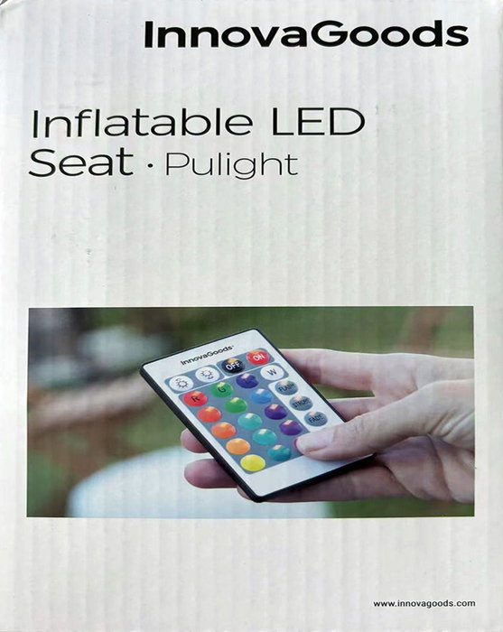 Innovagoods Pulight Asiento Hinchable con Luz LED Multicolor