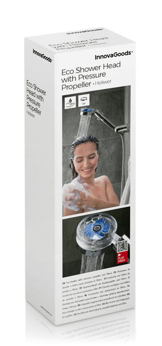 Inde Ecoducha con Hélice de Presión y Filtro Purificador, Dimensiones 26 x 8 x 4 cm (16 Unidades) Inde Ecoducha con Hélice de Presión y Filtro Purificador, Dimensiones 26 x 8 x 4 cm (16 Unidades)