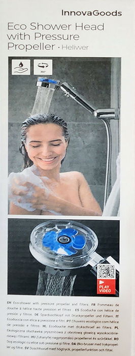 Inde Ecoducha con Hélice de Presión y Filtro Purificador, Dimensiones 26 x 8 x 4 cm (16 Unidades) Inde Ecoducha con Hélice de Presión y Filtro Purificador, Dimensiones 26 x 8 x 4 cm (16 Unidades)