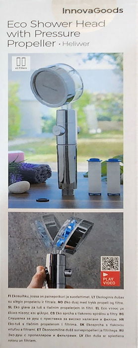 Inde Ecoducha con Hélice de Presión y Filtro Purificador, Dimensiones 26 x 8 x 4 cm (16 Unidades) Inde Ecoducha con Hélice de Presión y Filtro Purificador, Dimensiones 26 x 8 x 4 cm (16 Unidades)