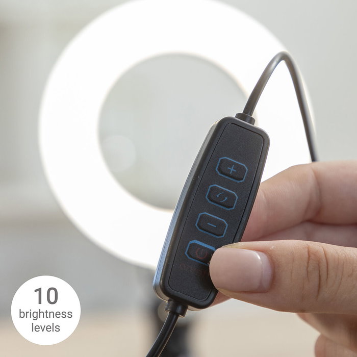 Aro de Luz Selfie con Pinza de Soporte Lumahoop InnovaGoods Aro de Luz Selfie con Pinza de Soporte Lumahoop InnovaGoods