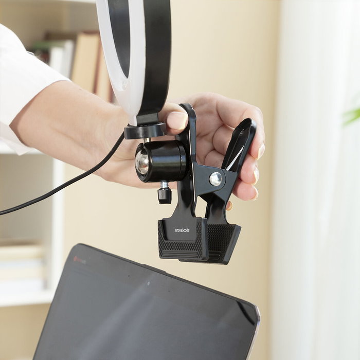 Aro de Luz Selfie con Pinza de Soporte Lumahoop InnovaGoods Aro de Luz Selfie con Pinza de Soporte Lumahoop InnovaGoods