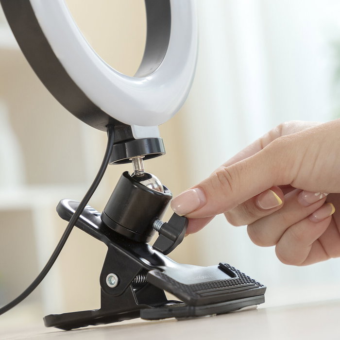 Aro de Luz Selfie con Pinza de Soporte Lumahoop InnovaGoods Aro de Luz Selfie con Pinza de Soporte Lumahoop InnovaGoods