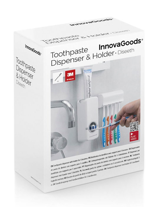 Innovagoods Dispensador de Pasta Dental con Soporte para Cepillo Innovagoods Dispensador de Pasta Dental con Soporte para Cepillo