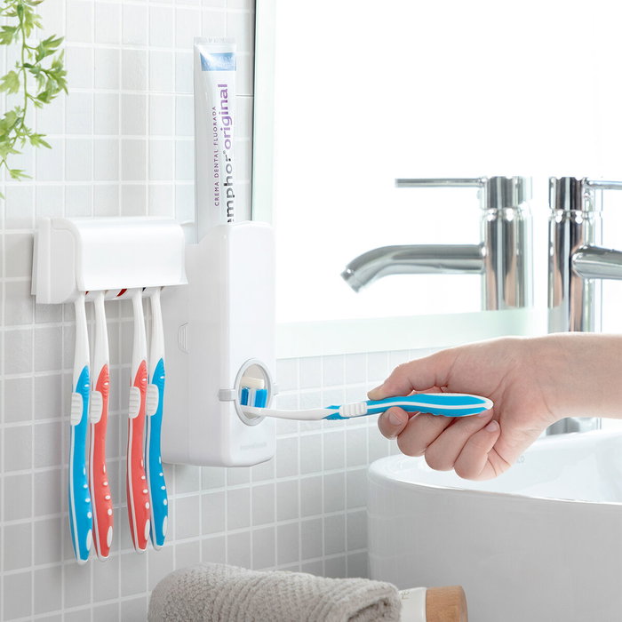 Innovagoods Dispensador de Pasta Dental con Soporte para Cepillo Innovagoods Dispensador de Pasta Dental con Soporte para Cepillo