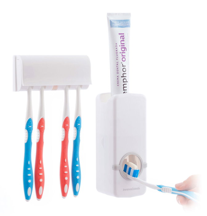 Innovagoods Dispensador de Pasta Dental con Soporte para Cepillo Innovagoods Dispensador de Pasta Dental con Soporte para Cepillo