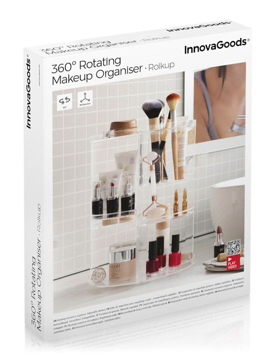 Inde Organizador de Maquillaje Giratorio Rolkup Innova 23 cm Ancho x 23 cm Largo x 4 cm Alto (7 Unidades)