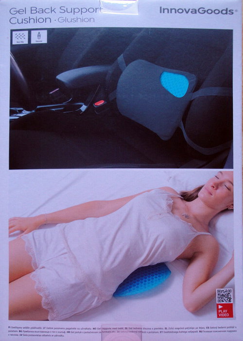 Inde Cojin Lumbar De Gel Con Funda Extraible Glushion 37 x 24 x 3 cm (6 Unidades)