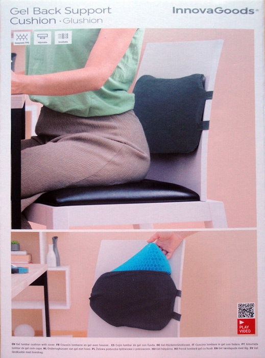 Inde Cojin Lumbar De Gel Con Funda Extraible Glushion 37 x 24 x 3 cm (6 Unidades)