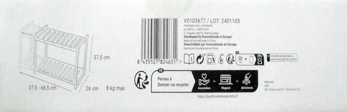 Innovagoods Estantería Extensible para Fregadero con 2 Estantes Ajustables Innovagoods Estantería Extensible para Fregadero con 2 Estantes Ajustables