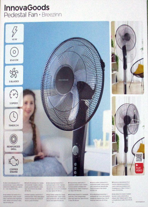Ventilador de Pie InnovaGoods Breezinn Negro 45 W