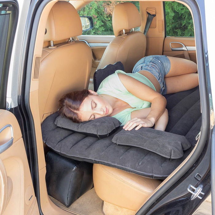 Innovagoods Colchón Hinchable Coche Roleep V0103712 para Asiento Trasero, Camping y Playa - Gris 132.5 x 72 x 40 cm