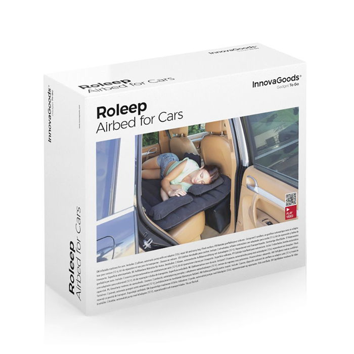 Innovagoods Colchón Hinchable Coche Roleep V0103712 para Asiento Trasero, Camping y Playa - Gris 132.5 x 72 x 40 cm