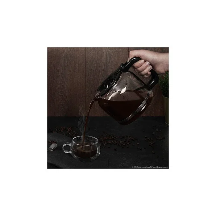 Cecotec Coffee 66 Heat Cafetera de Goteo o Filtro Semi-automática 1.5L - Tecnología ExtremeAroma, Función Recalentar, Color Negro y Acero Inoxidable