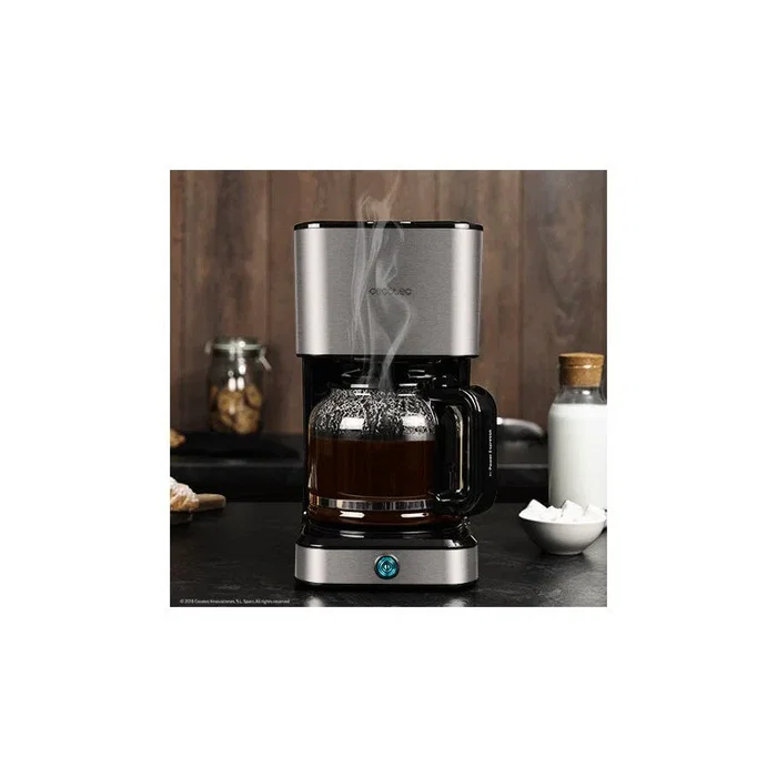 Cecotec Coffee 66 Heat Cafetera de Goteo o Filtro Semi-automática 1.5L - Tecnología ExtremeAroma, Función Recalentar, Color Negro y Acero Inoxidable