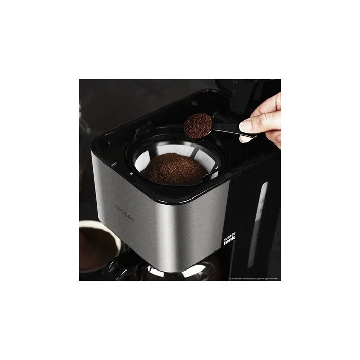Cecotec Coffee 66 Heat Cafetera de Goteo o Filtro Semi-automática 1.5L - Tecnología ExtremeAroma, Función Recalentar, Color Negro y Acero Inoxidable