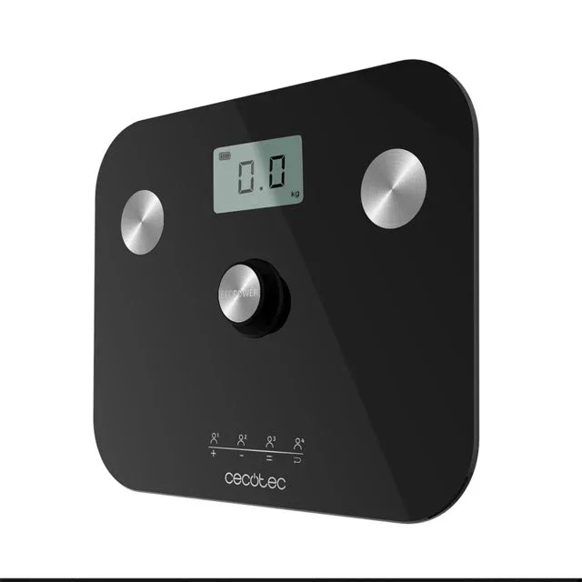 Cecotec Surface Precision EcoPower 10100 Full Healthy - Báscula Personal Electrónica sin Pilas con Análisis Corporal Completo para 4 Usuarios, Pantalla LCD, 180 kg, Negro Cecotec Surface Precision EcoPower 10100 Full Healthy - Báscula Personal Electrónica sin Pilas con Análisis Corporal Completo para 4 Usuarios, Pantalla LCD, 180 kg, Negro